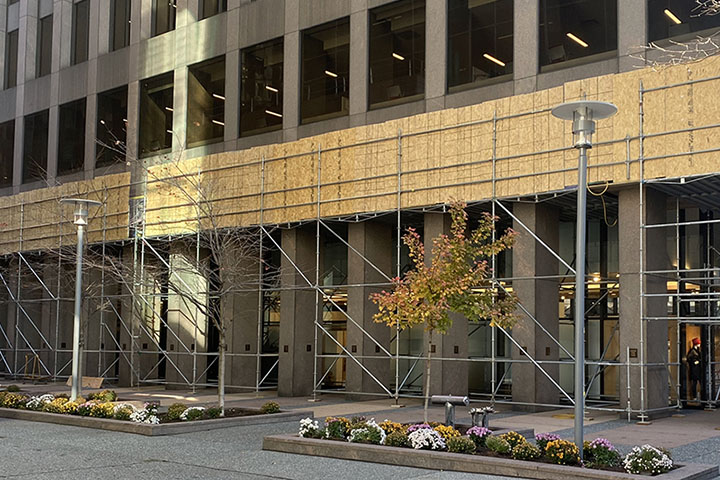 Pedestrian Canopy Scaffold